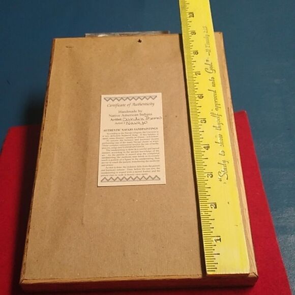 Navajo Sand Painting by Sandra Thomas Wooden Frame Native American Art - Picture 8 of 10